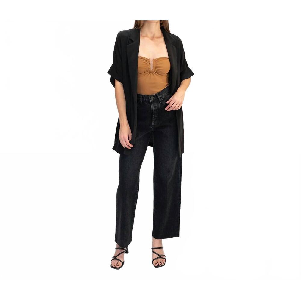 NEW ALYSI silk kimono jacket in black